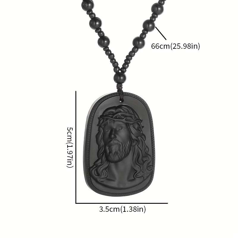 1 Piece Green Jesus Theme Pendant