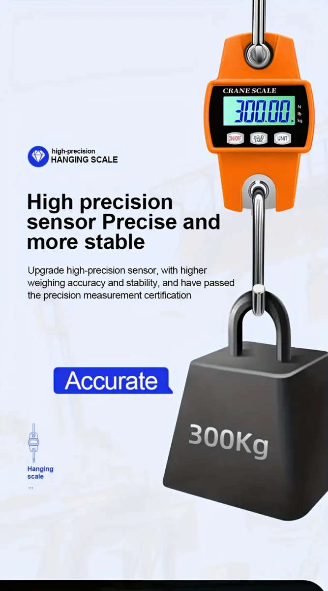 300kg Portable Mini Crane Scale - Blue