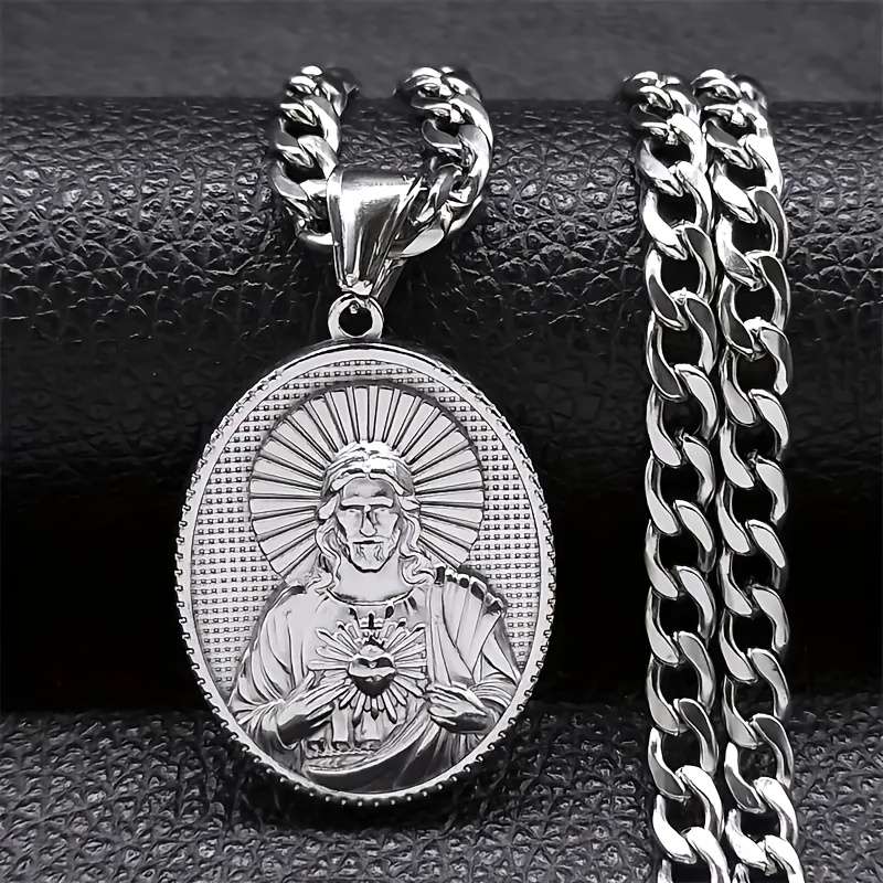 1 Piece Golden Jesus Theme Pendant