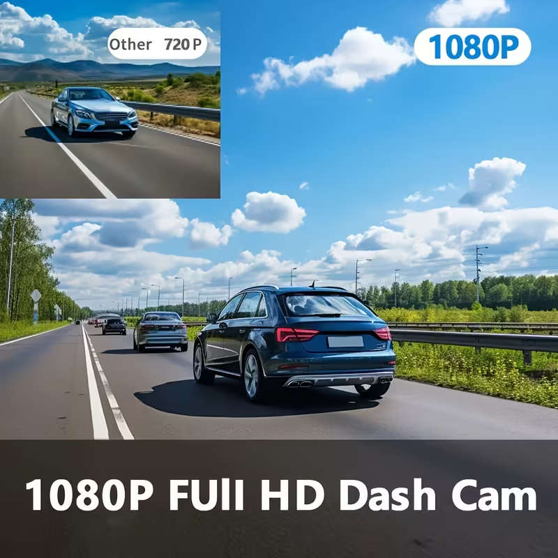 Front and rear dual-recording dashcam