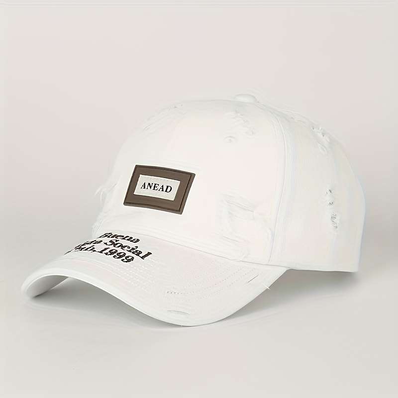 New Hard Top Large Head Circumference Letter Baseball Cap Women's Casual Spring and Summer Kore