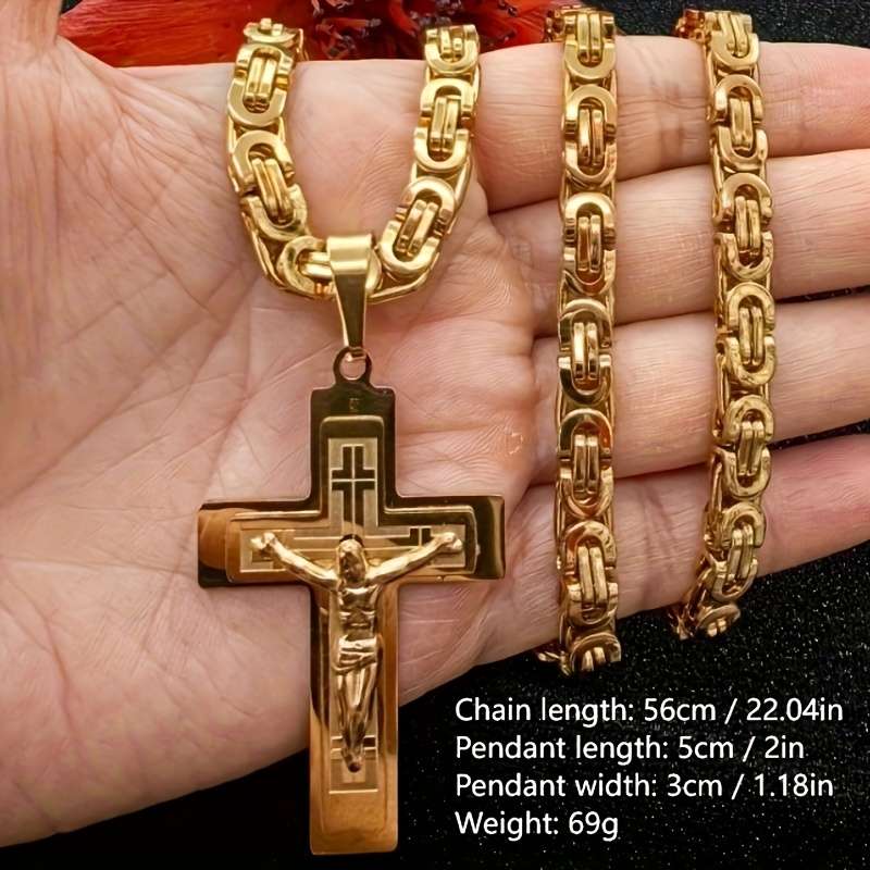 1 Piece Golden Jesus Theme Pendant