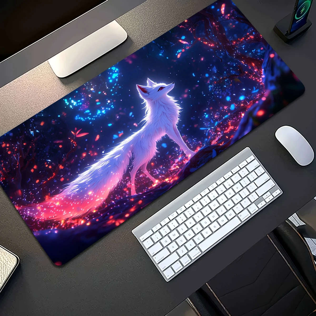 1pc 30x60cm Mystical Fox Fantasy Forest Gaming Mouse Pad Durable Odorless Rubber Base