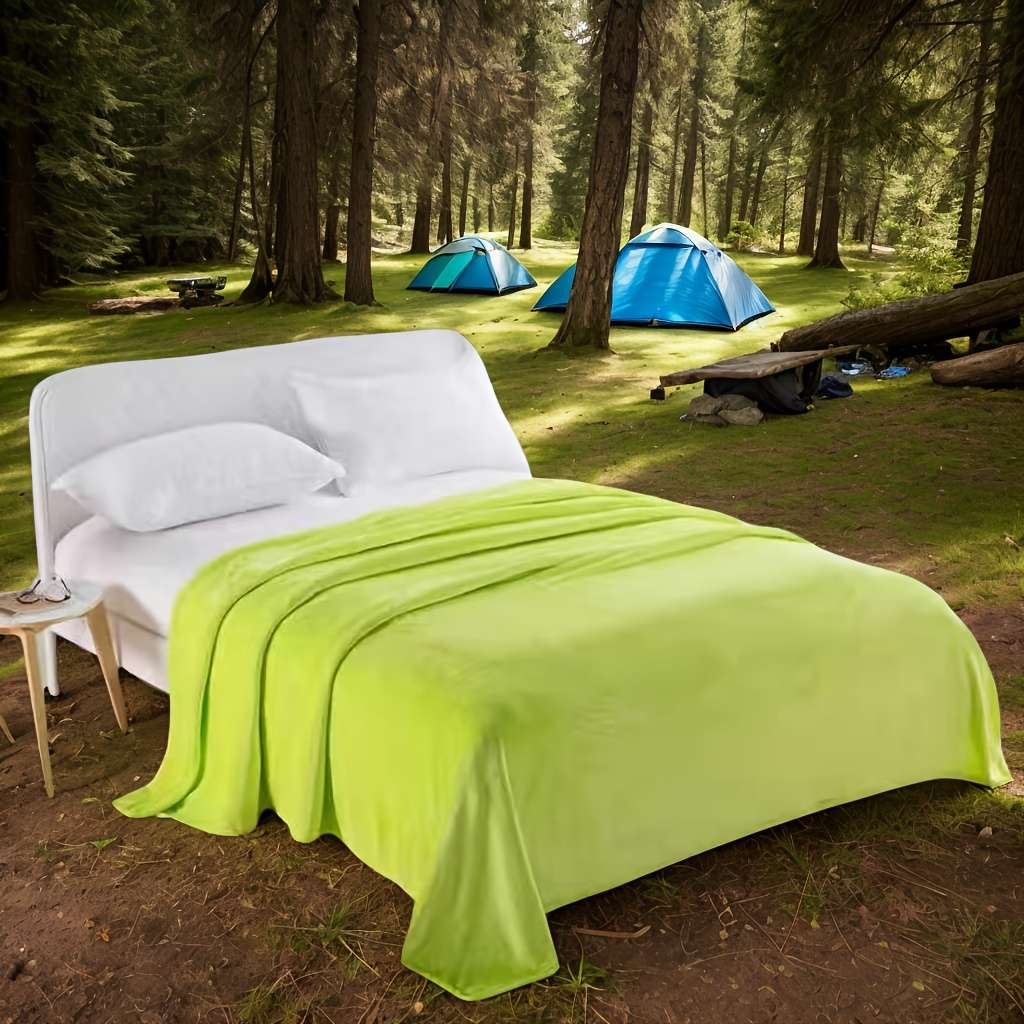 1ps Blanket Color Bright Green size 180x200cm 71x79in