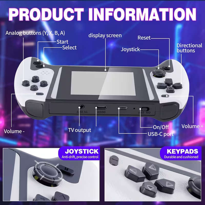 3.5-inch Handheld Classic Mini Game Console with 500 Built-in Games