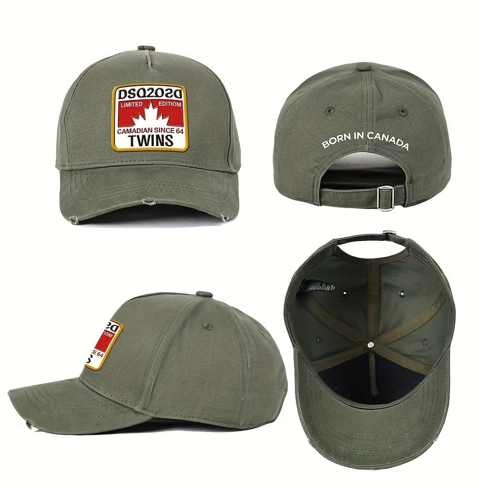 F108 Limited Edition Distressed Cotton Baseball Cap Twins Design Hand Wash Only Stretch