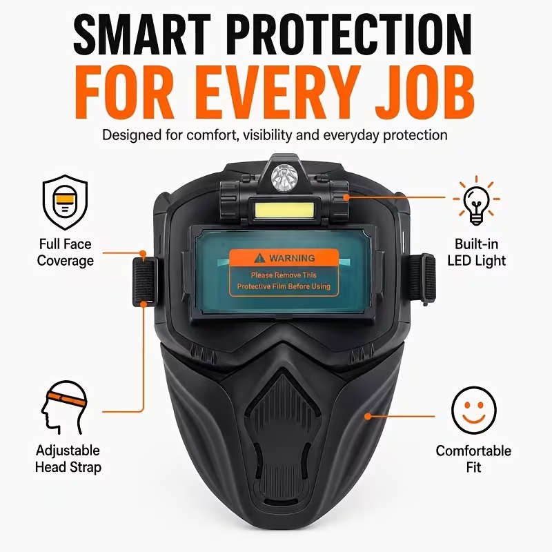 Auto Darkening Welding Helmet with LED Work Light