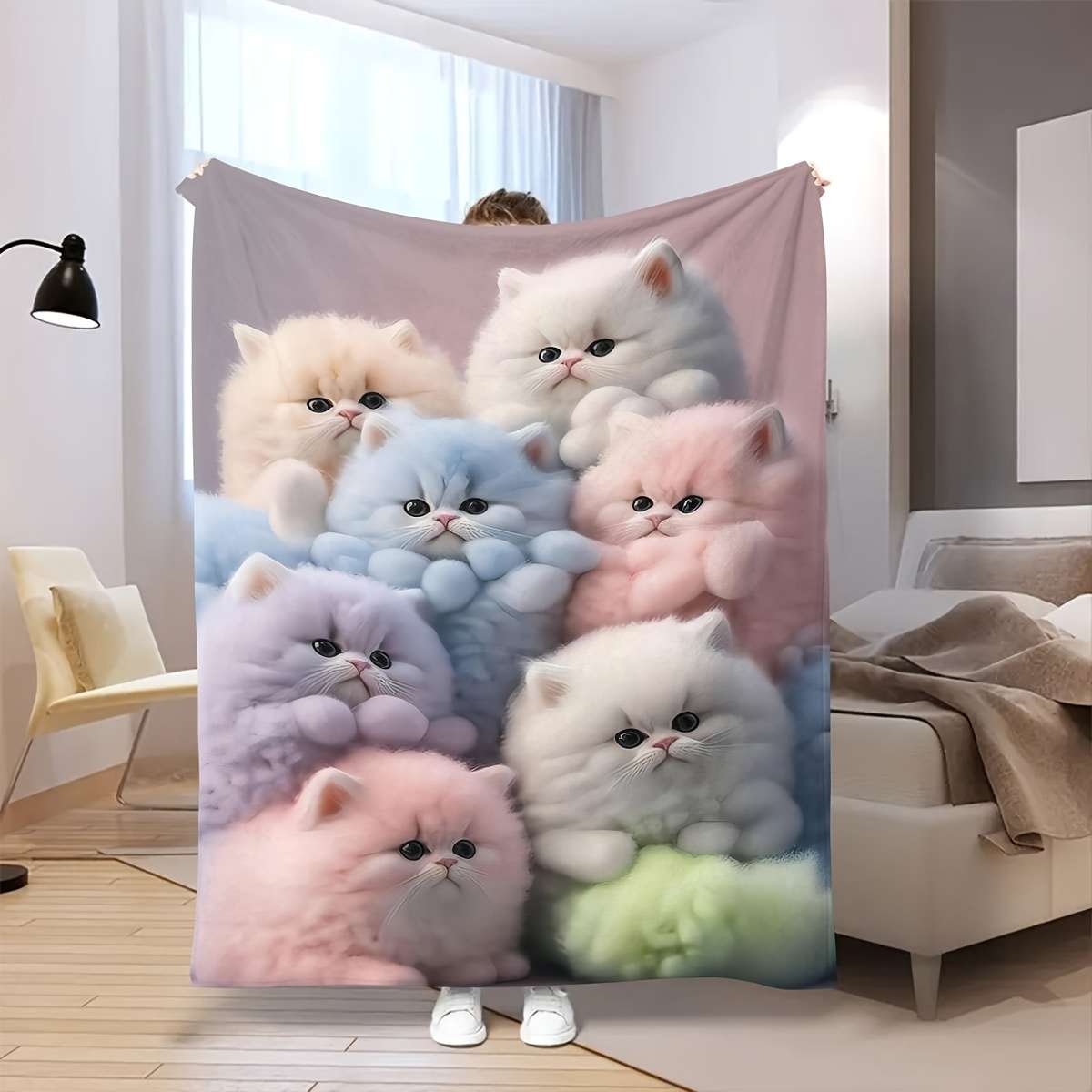 Blanket Color Green size 152.4x203.2cm