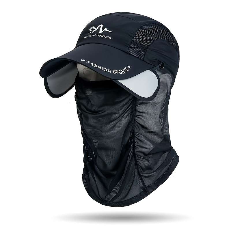 Solid Color Breathable Baseball Hat With Thin Breathable Veil Lightweight Adjustable Sunscreen