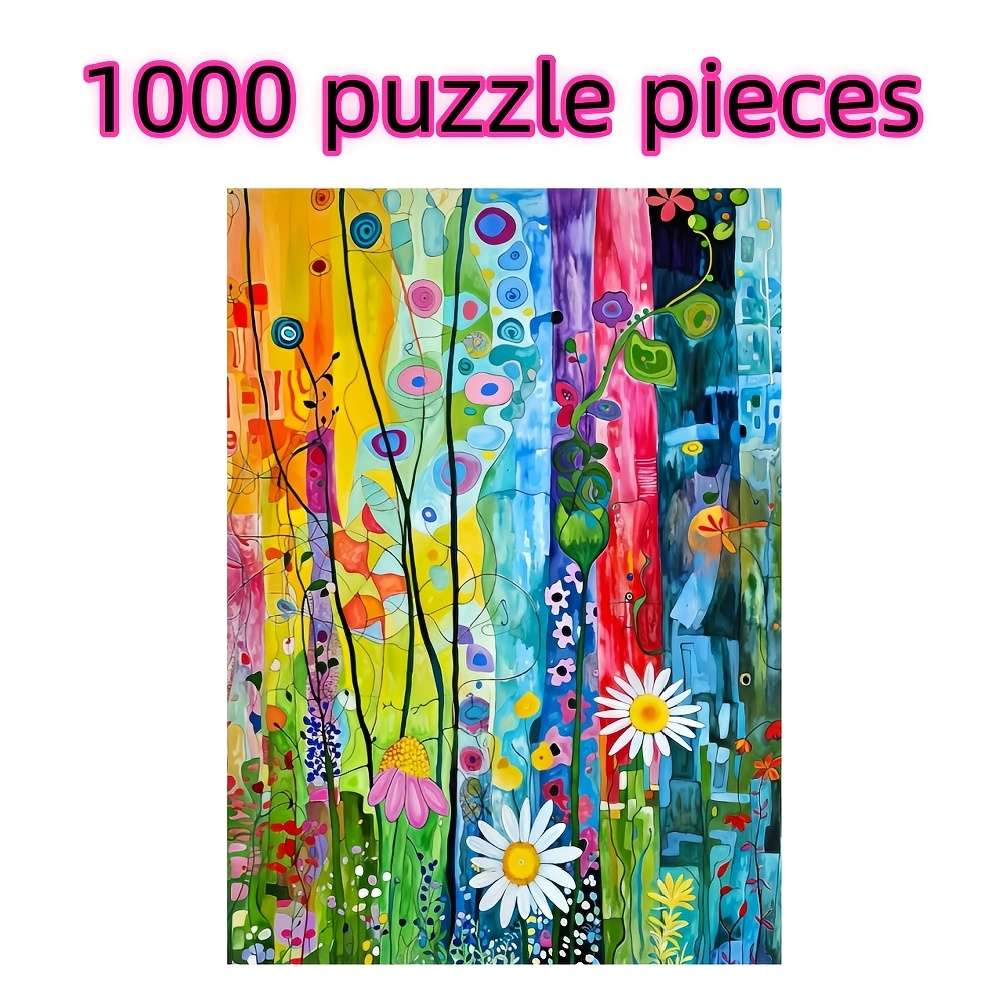 1000pcs Floral Jigsaw Puzzle for Adults Vibrant Mixed Colors with Exquisite Cutting