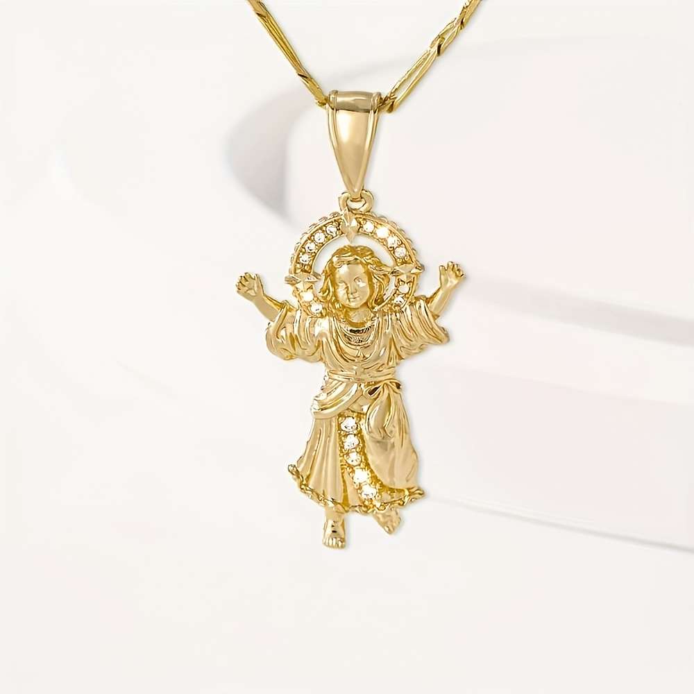 1 Piece Golden Yellow 02 Jesus Theme Pendant