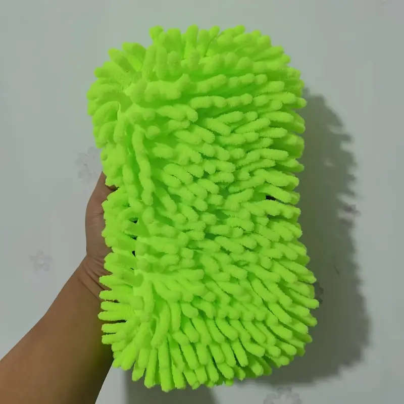 Ultra-Absorbent Chenille Microfiber Car Wash Mitt Scratch-Free Detailing Sponge