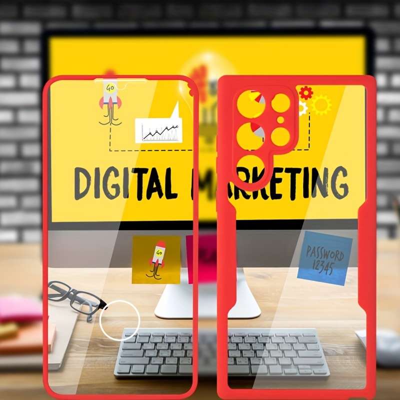 1pc Pink Red For Samsung Galaxy S25 Plus Phone Cases