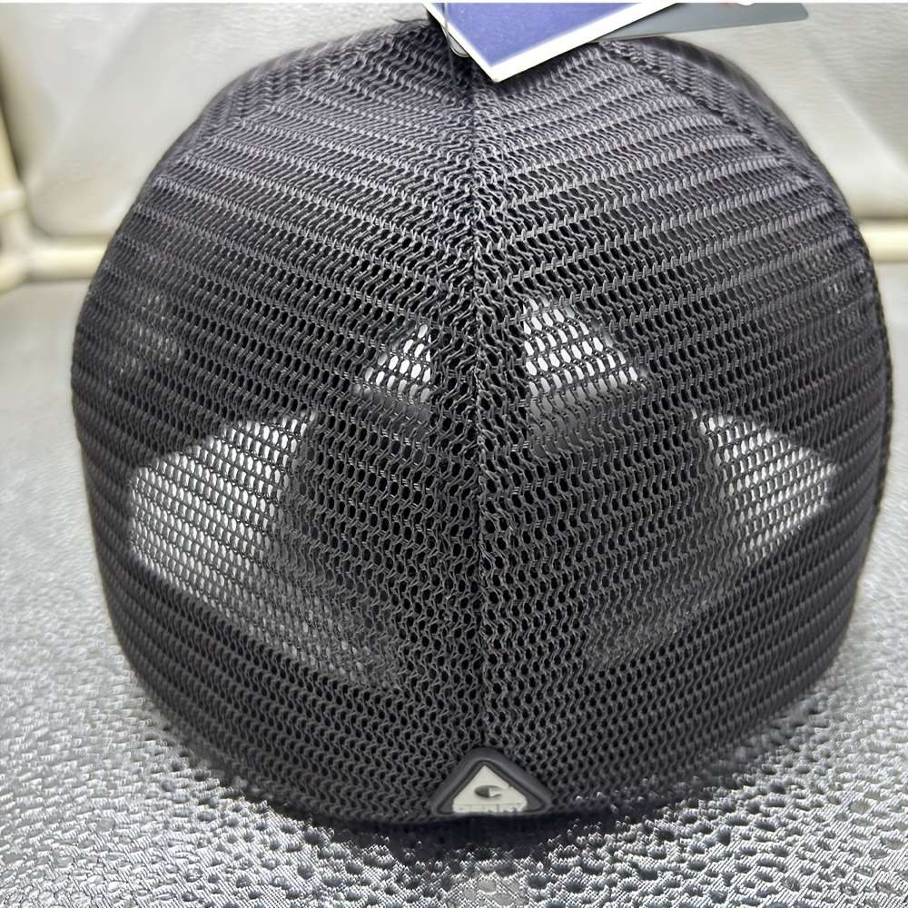 Baseball Cap With Snow Mountain Embroidery Adjustable Snapback Sporty Blue White Strip