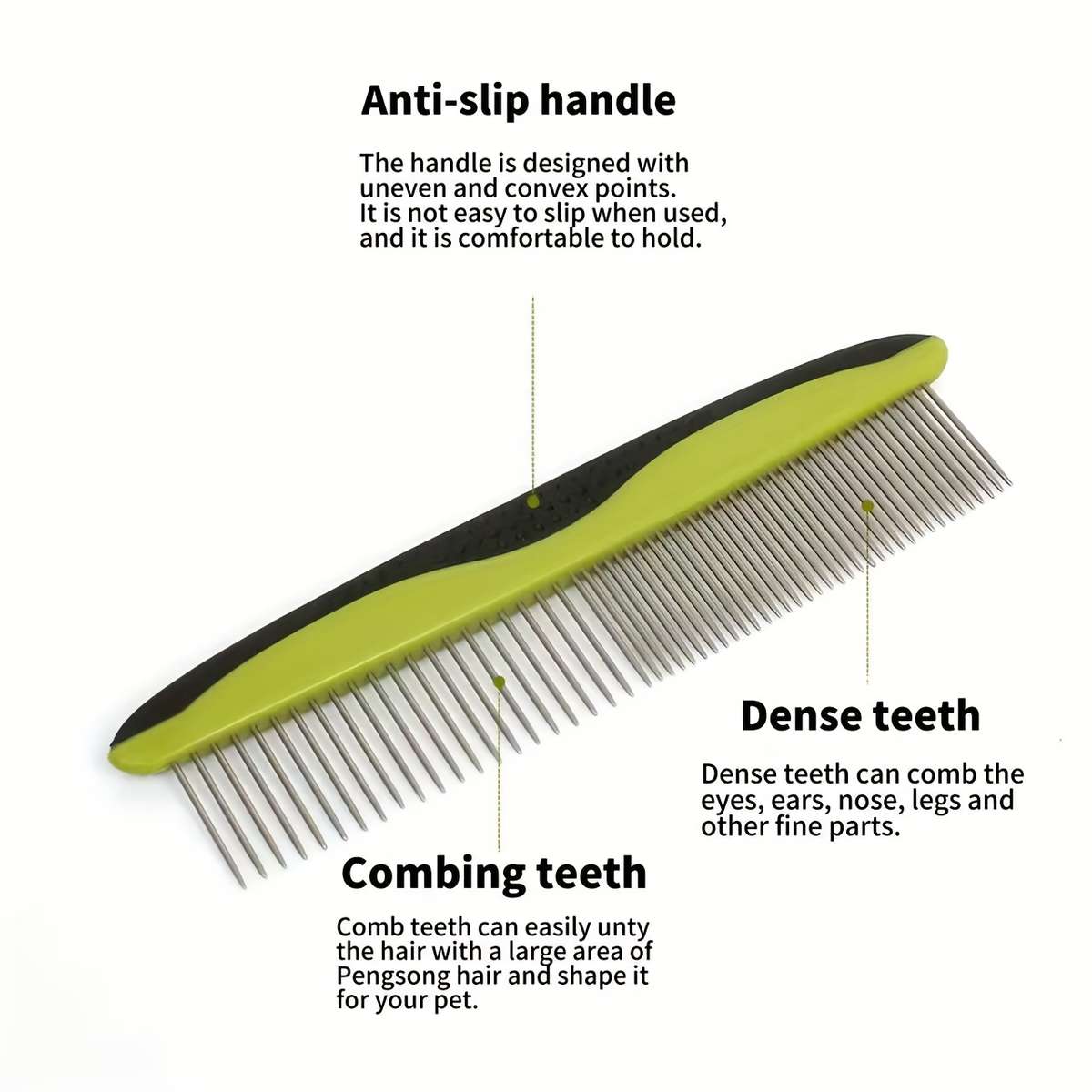 Pet straight Comb Green Pet Comb