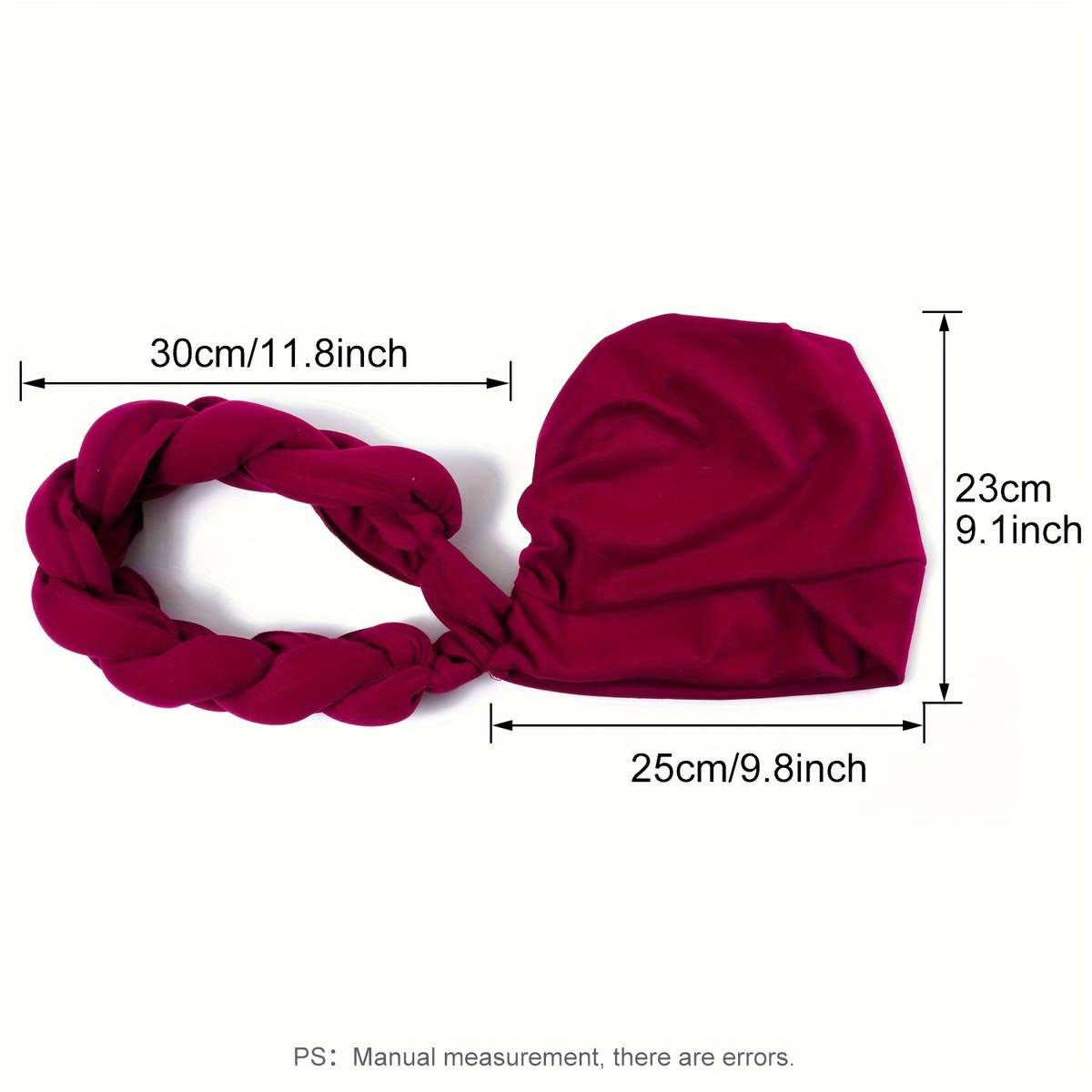 Thick Braided Urban Polyester Fiber Turban Hat Thick Braided Elastic Hand Washable Light