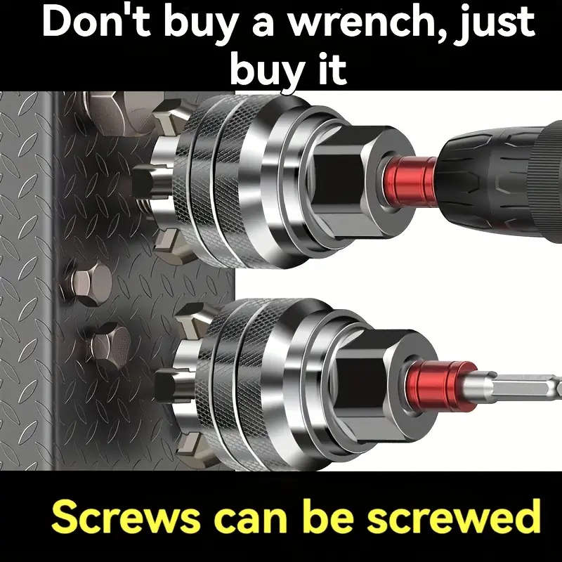 1pc Professional Grade Adjustable Socket Wrench Durable Metal Construction Paint Finish Industrial T