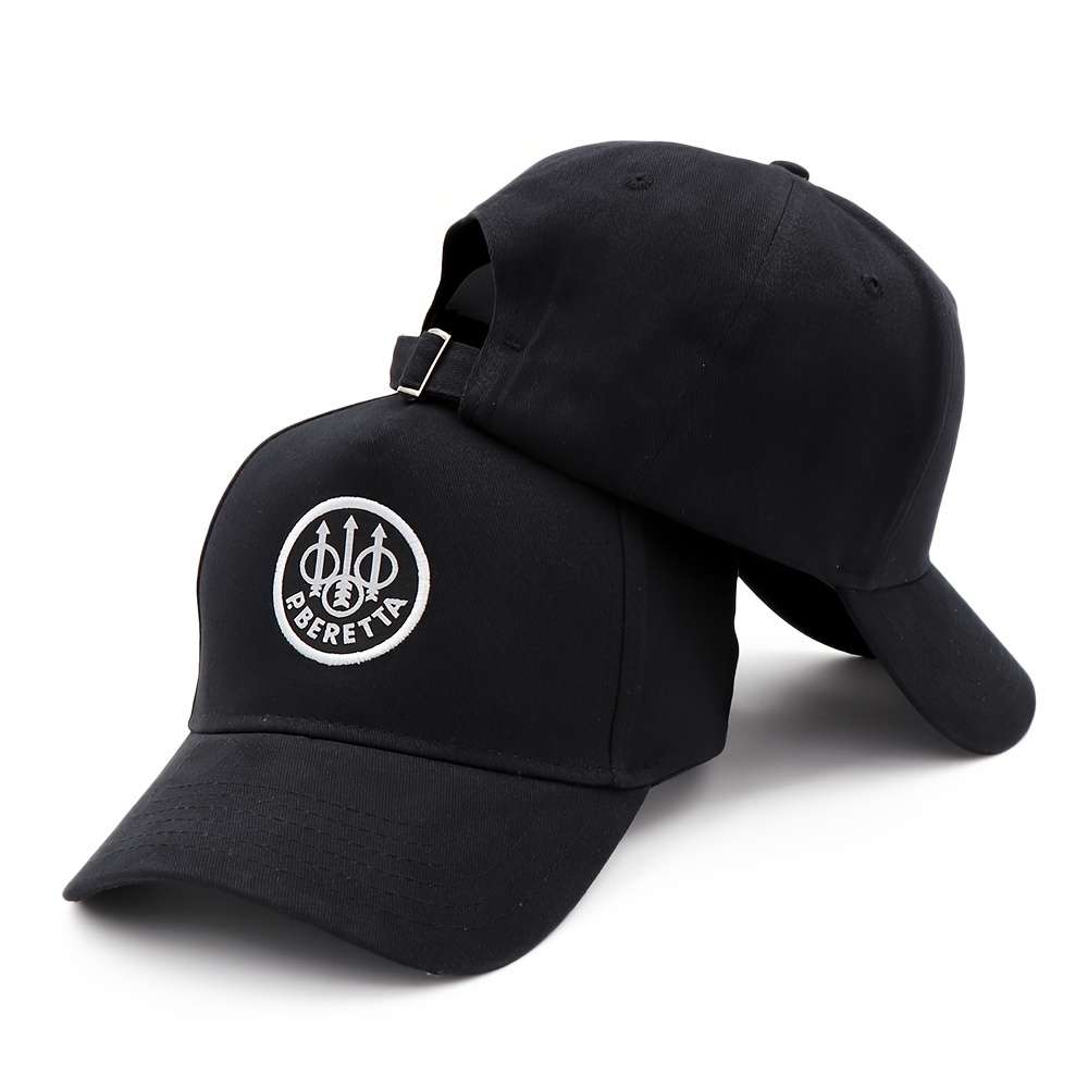 Black Barrett Embroidered Baseball Cap Adjustable Fit Textured Fabric Unique Logo Design C