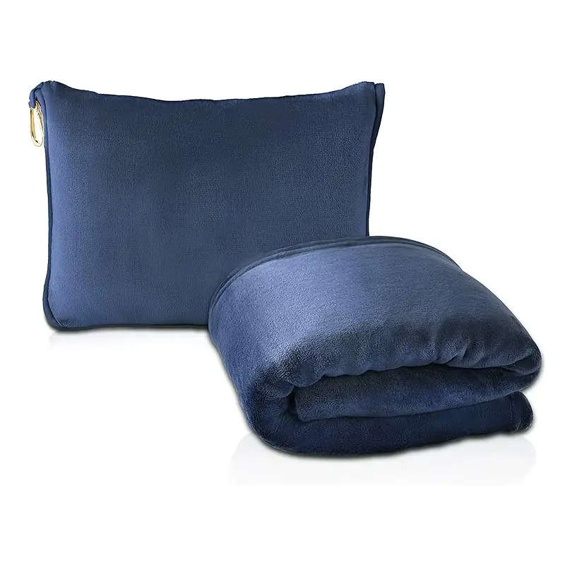 Travel Blanket And Pillow 2-In-1 Airplane Blanket