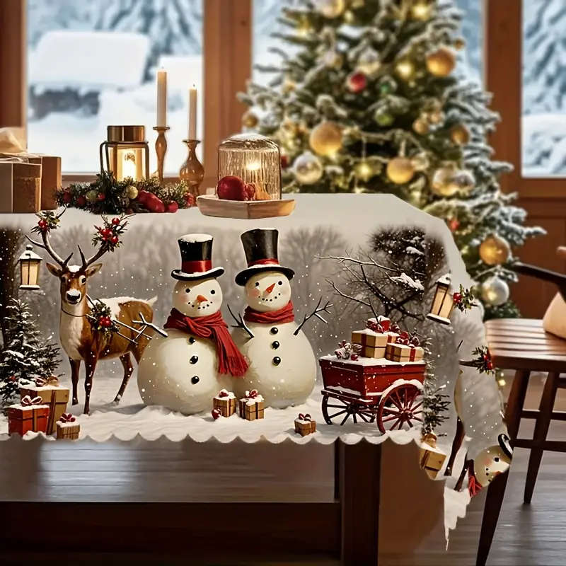 1 Vintage Christmas Tablecloth