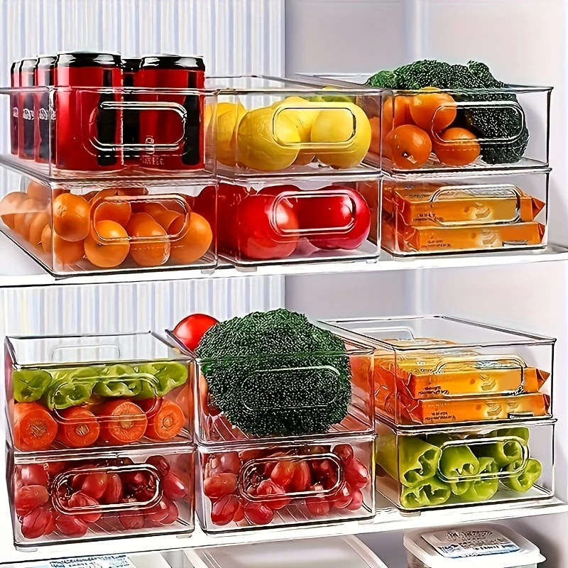 6-Pack Clear Stackable Fridge Organizers
