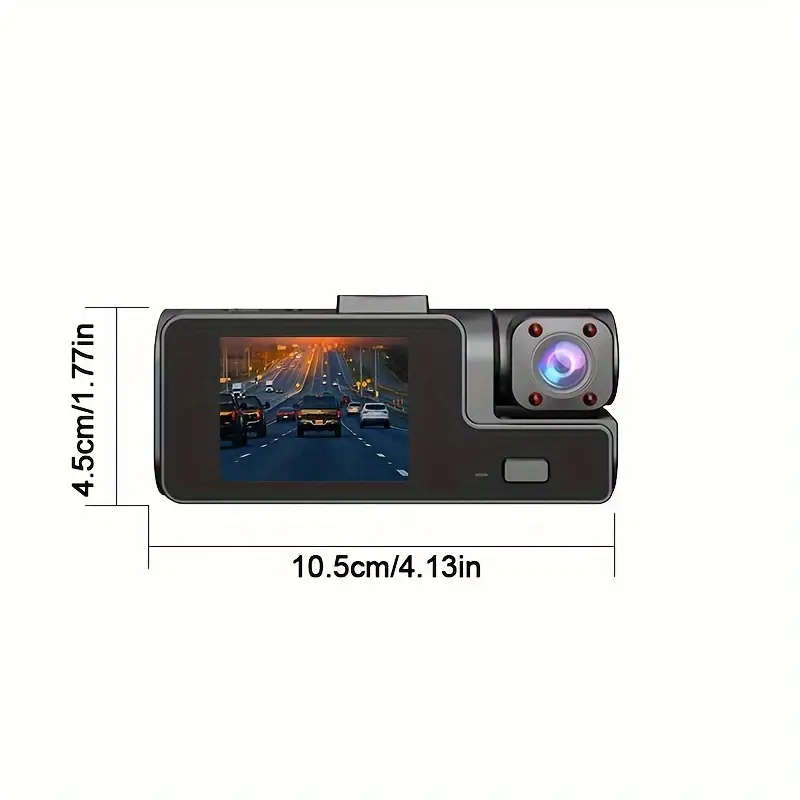 Integrated Dashcam with Front And Interior Cameras Featuring HD 1080P Loop