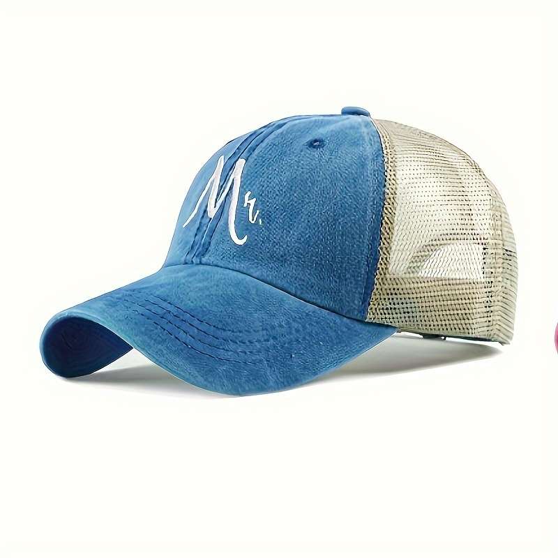 1pc Vintage Washed Baseball Cap with Embroidered Logo Breathable Adjustable Trucker Hat for All Se