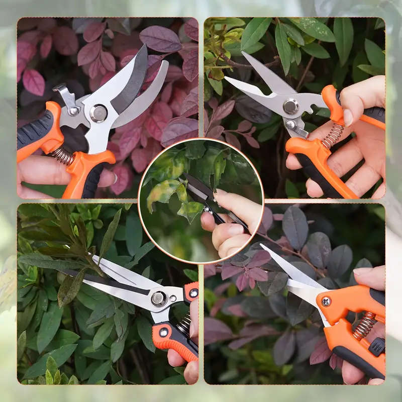 5pcs Ergonomic Garden Tool Set with Stainless Steel Pruning Shears High-Quality Blades Storage Bag P