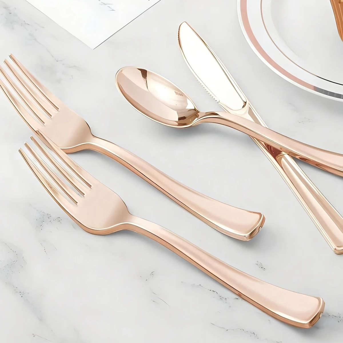 75pcs Rose Golden Cutlery Set