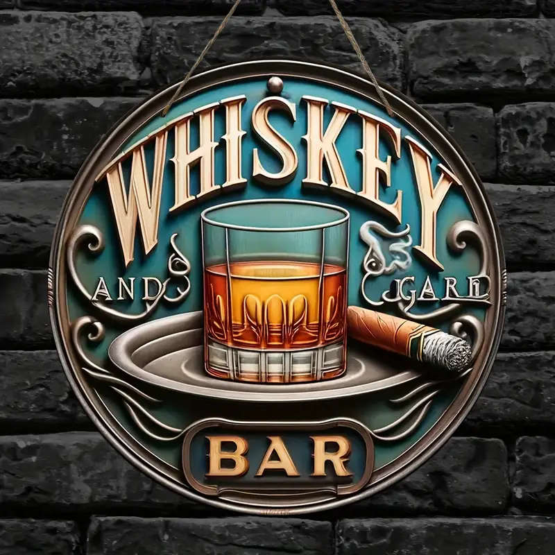 Timeless Vintage-Style Wooden Bar Sign Classic Wall Hanging Decor