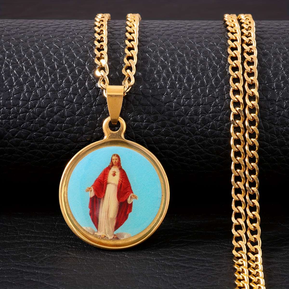 1 Piece Golden style 2 Jesus Theme Pendant