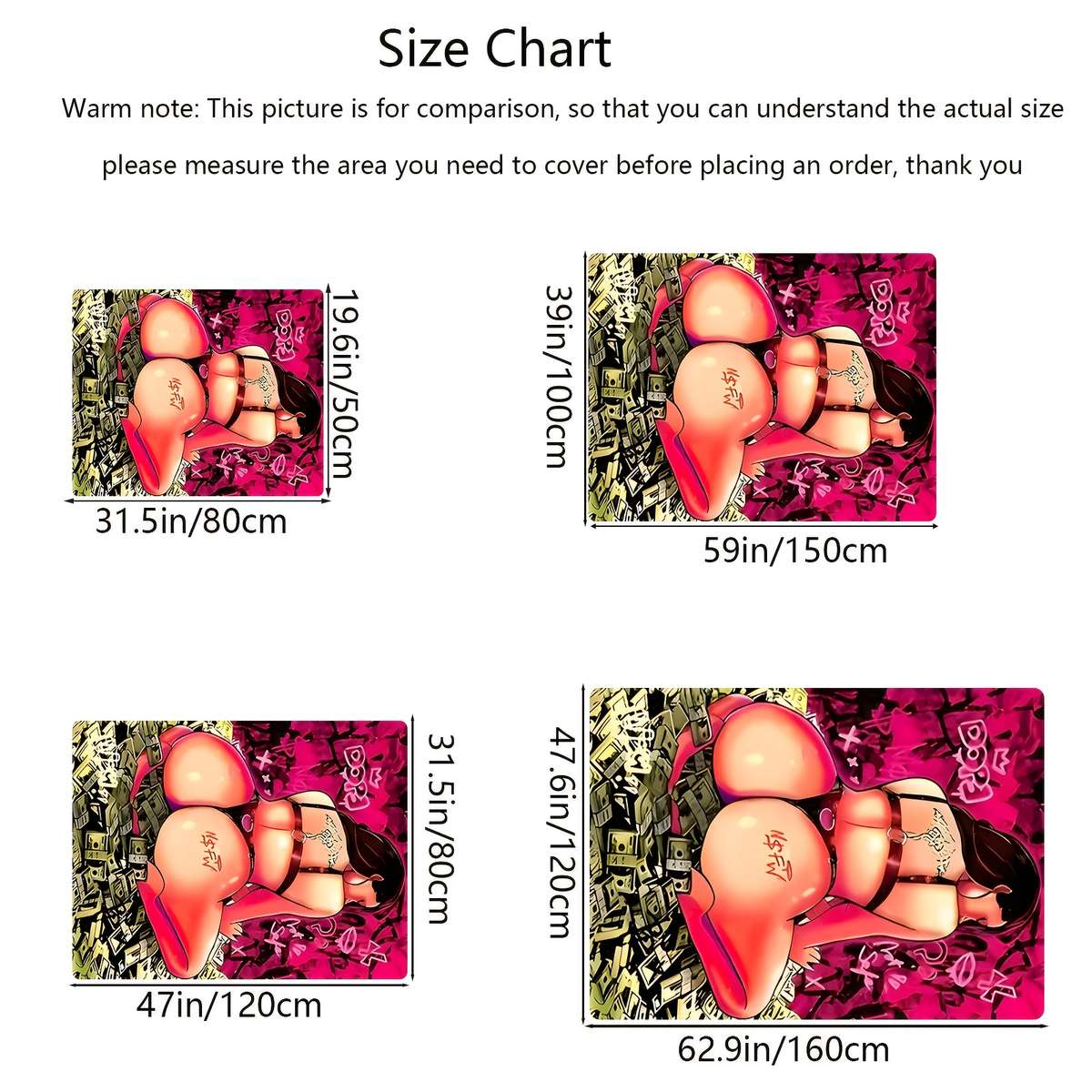 1Pc 47.6x62.9inch 120x160cm Floor Mat