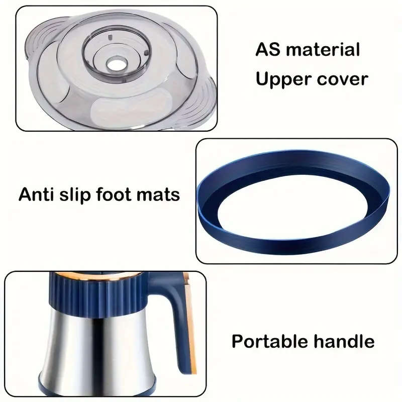 5L Multifunctional Electric Chopper Food Processor Stainless Steel Five Speed