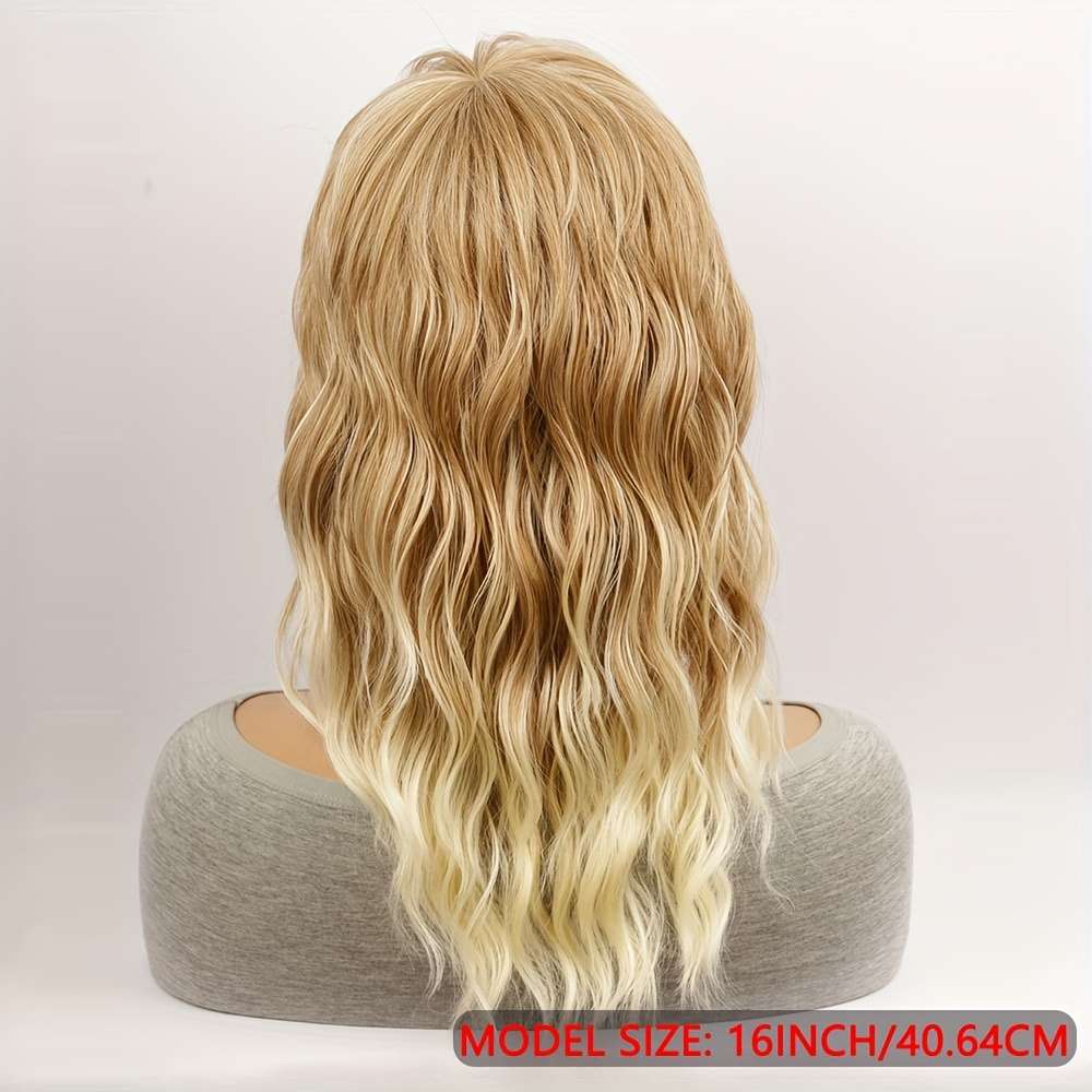 1Pc Dark Blonde To Light Blonde 40.64cm Fashion Design Wig