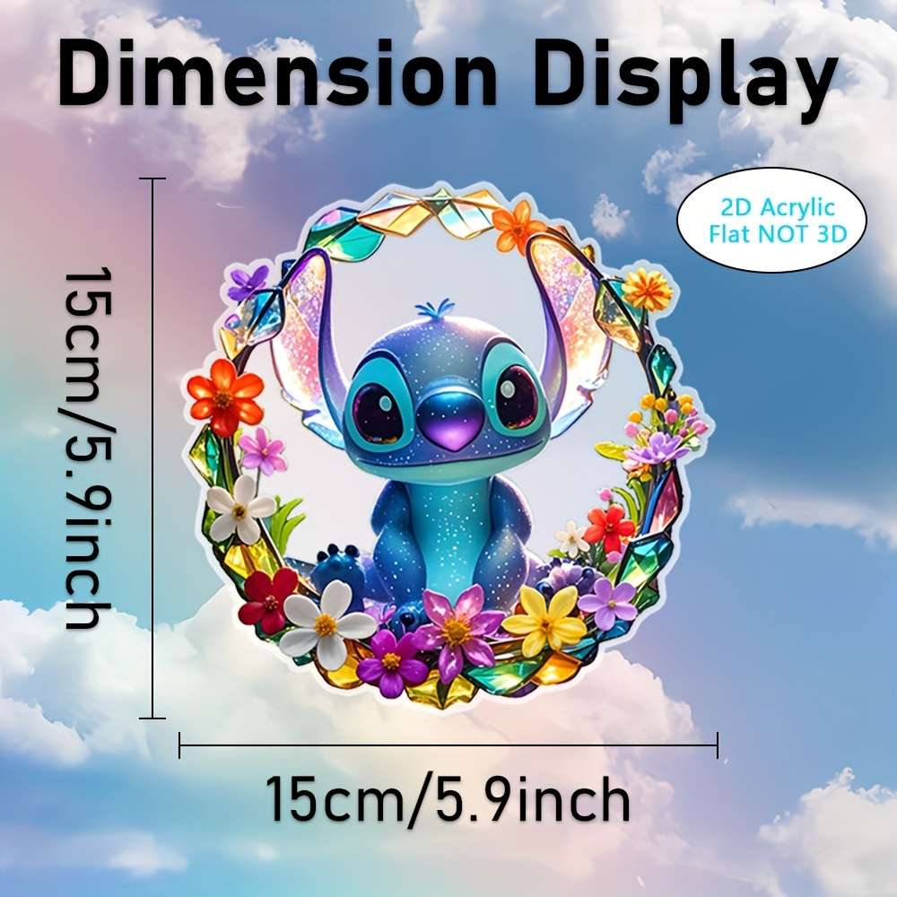 1pc 2D Flat   Decorative signs and plaques  Stitch decorative window art window sun cat