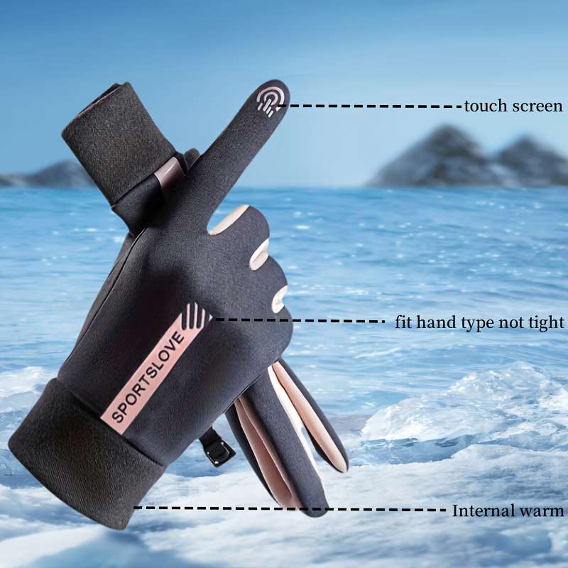 1 Pair Pink Warm Gloves