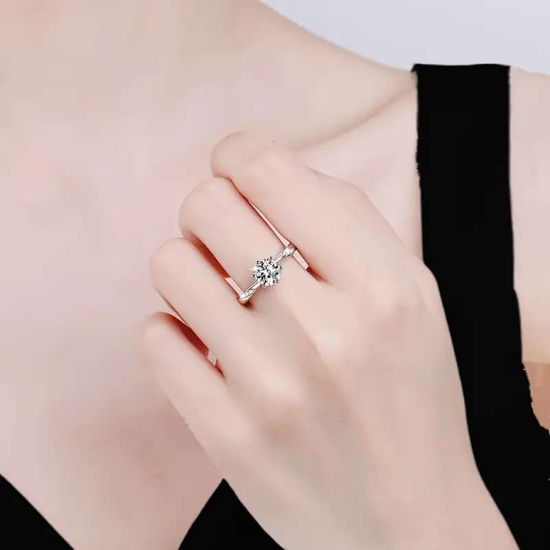 925 Sterling Silver Elegant Luxury Open Ring