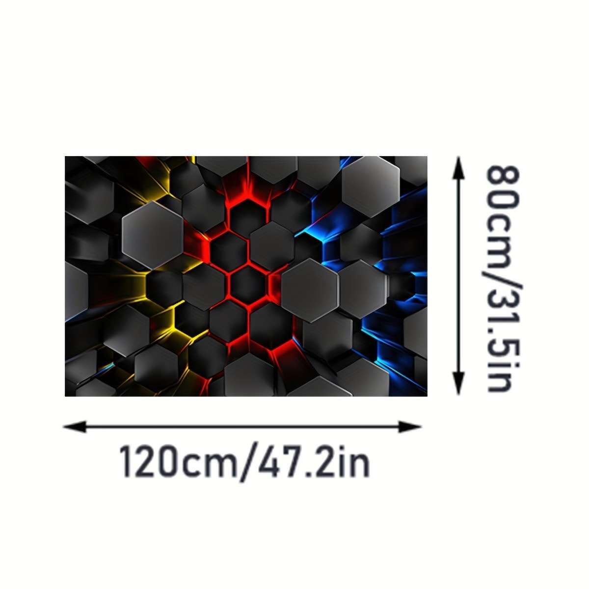 1Pc 100x150cm 39.3x59inch Hexagon Floor Mat