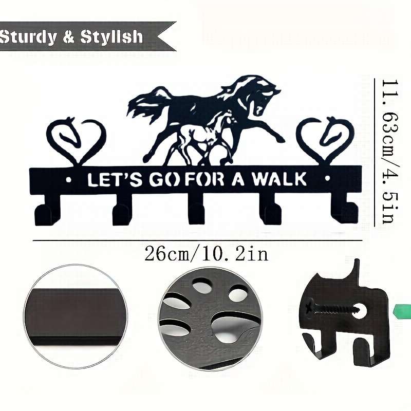 Rustic Metal Horse Key Holder with Wall Mount Rust Resistant Multi-Purpose Coat and Backpack Hange