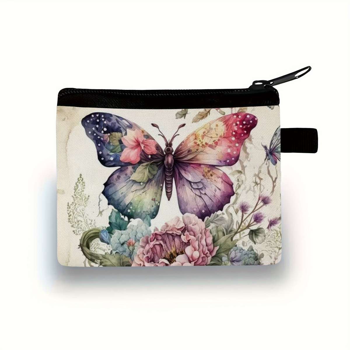 Butterfly Print Polyester Coin Purse Casual Style Women'S Wallet