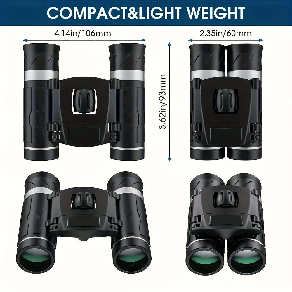 1pc 10X Upgraded HD Portable Zoom Binoculars Folding Performance Telescopes with ABS Material Non-Wa
