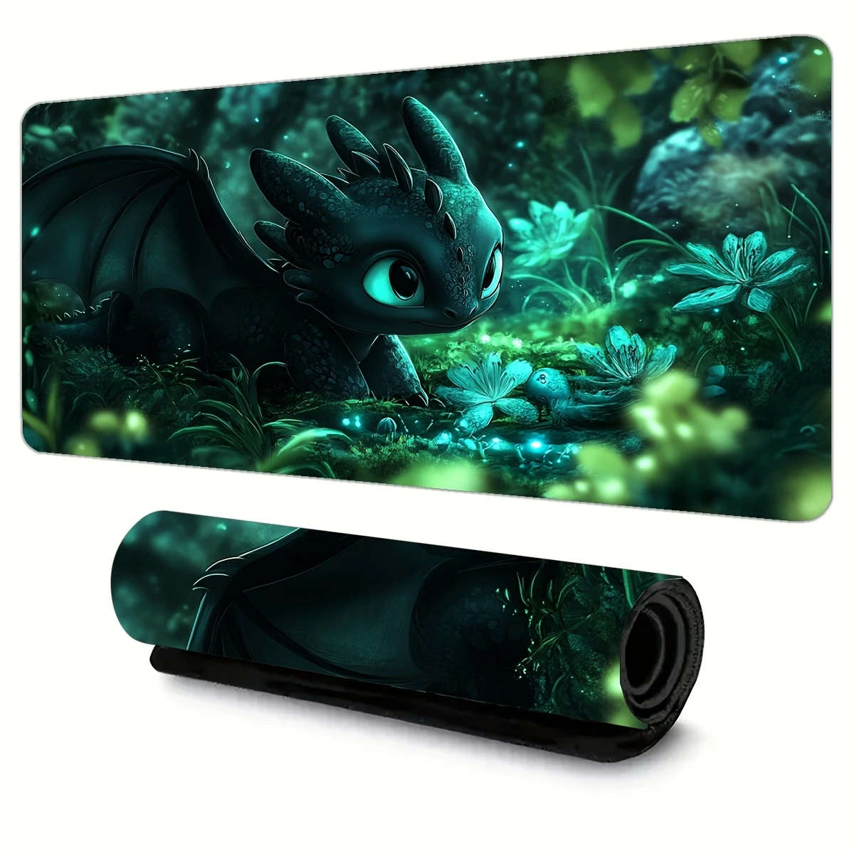 30x60cm Fluffy Green Forest Dragon Mouse Pad Soft Touch Office Desk Accessory