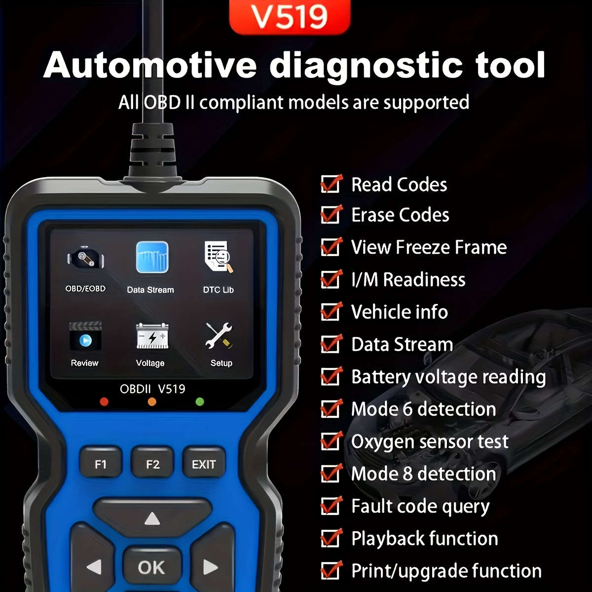 Professional OBD2 Diagnostic Scanning Tool USB Powered