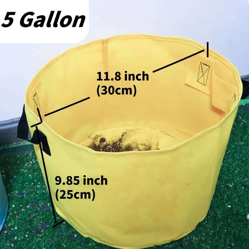 7-Pack Of 5-Gallon Thickened Felt Planting Bags