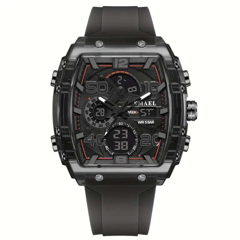 SMAEL Men's Stylish Digital Watch - All Black
