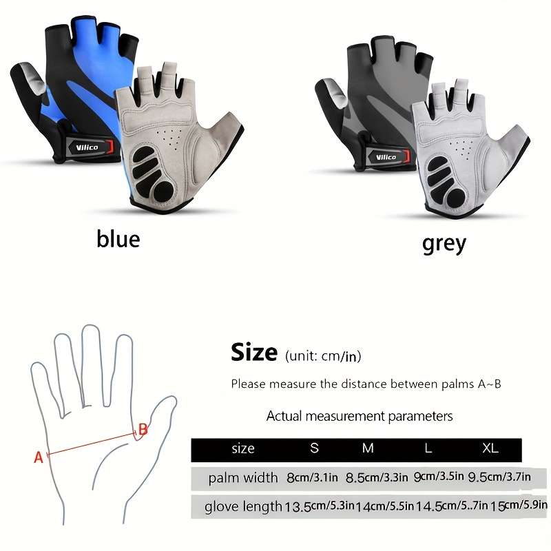 1 Pair Blue Size M Outdoor Sports Gloves