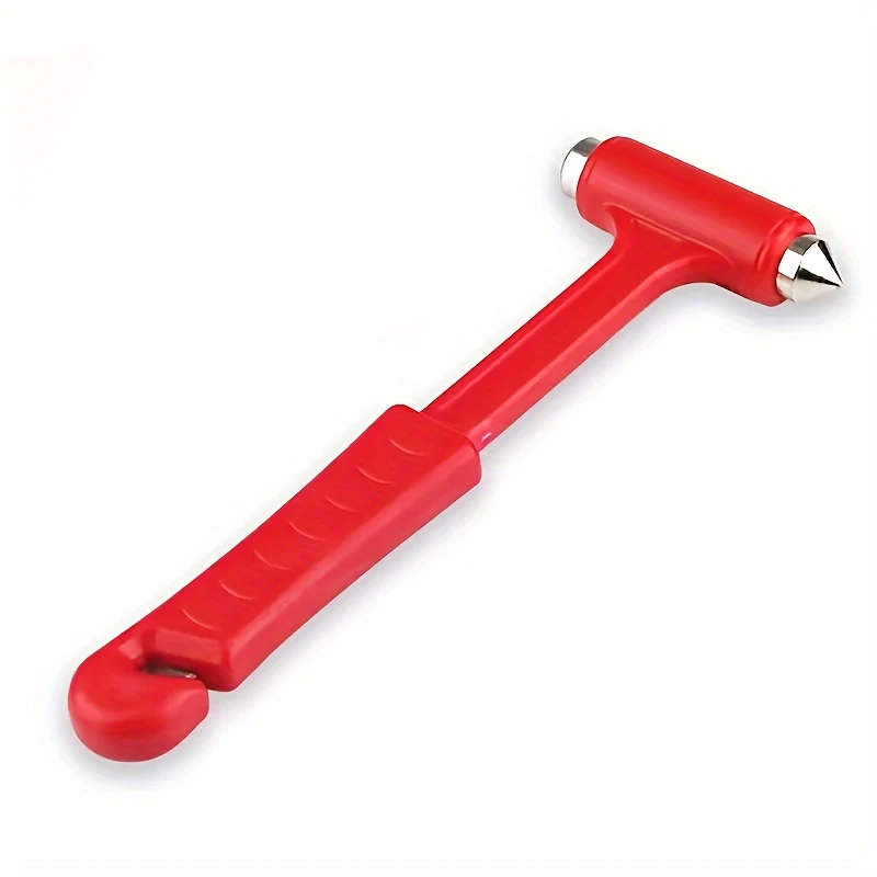 1Pc 2In1 Mini Hammer Durable Ready To Use Firefighter Approved Red