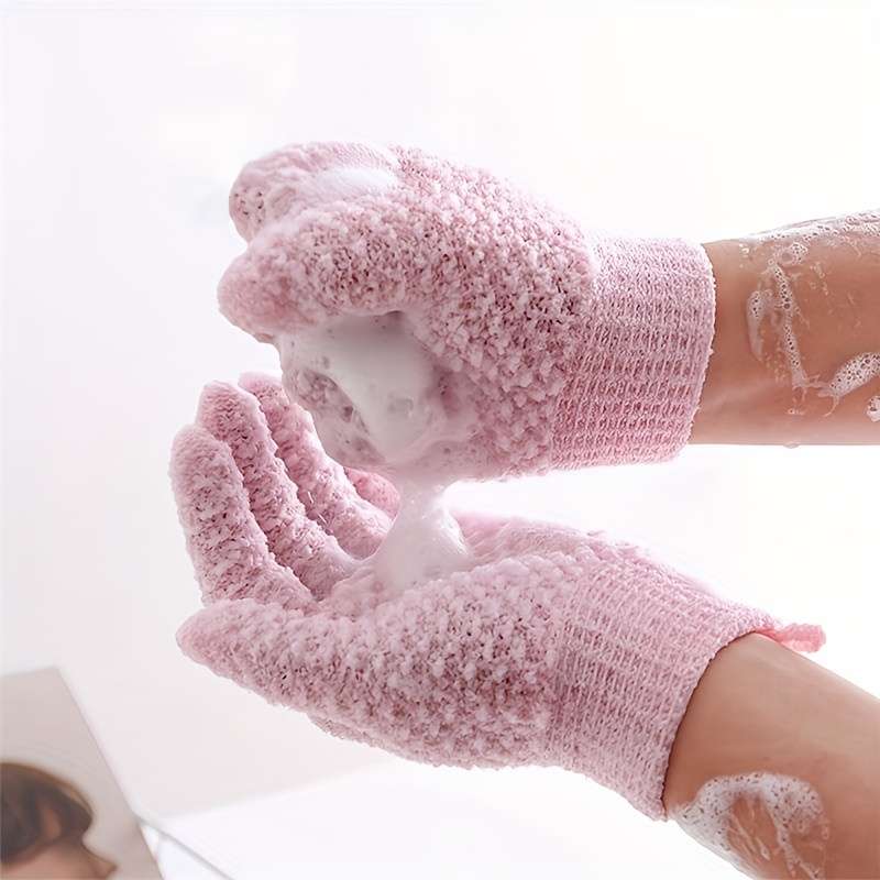 1 Pair Blue Shower Gloves Warm Gloves