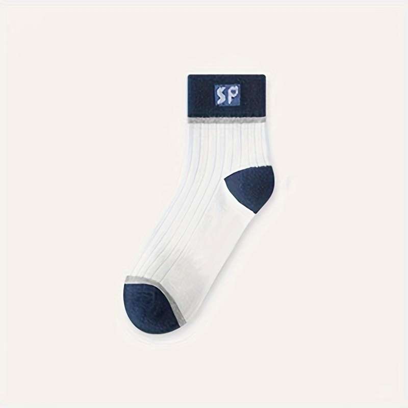 5 Pairs Loose Vintage Trendy Breathable Mid Calf Socks Pack One Size High Elastic Socks