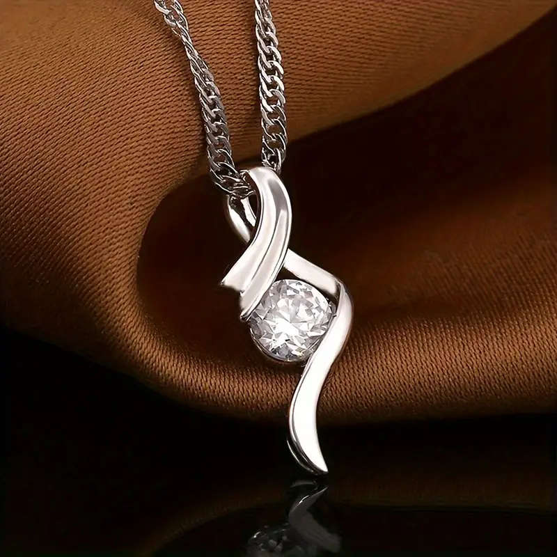 Elegant White Hollow Teardrop Pendant Necklace